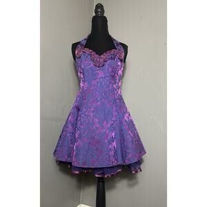 80’s-90’s Stepping Out Mini Adorable Dress Metallic Purple Size 5 Homecoming
